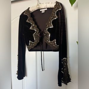 Vintage runway 101 velvet front tie top